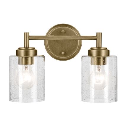Kichler - Seinävalaisin WINSLOW 2xE27/60W/230V messinki