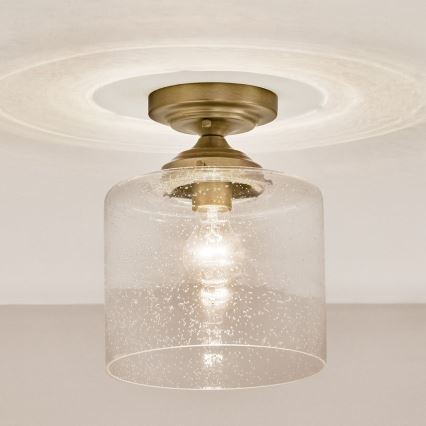 Kichler - Kattovalo WINSLOW 1xE27/60W/230V halkaisija 21,6 cm messinki