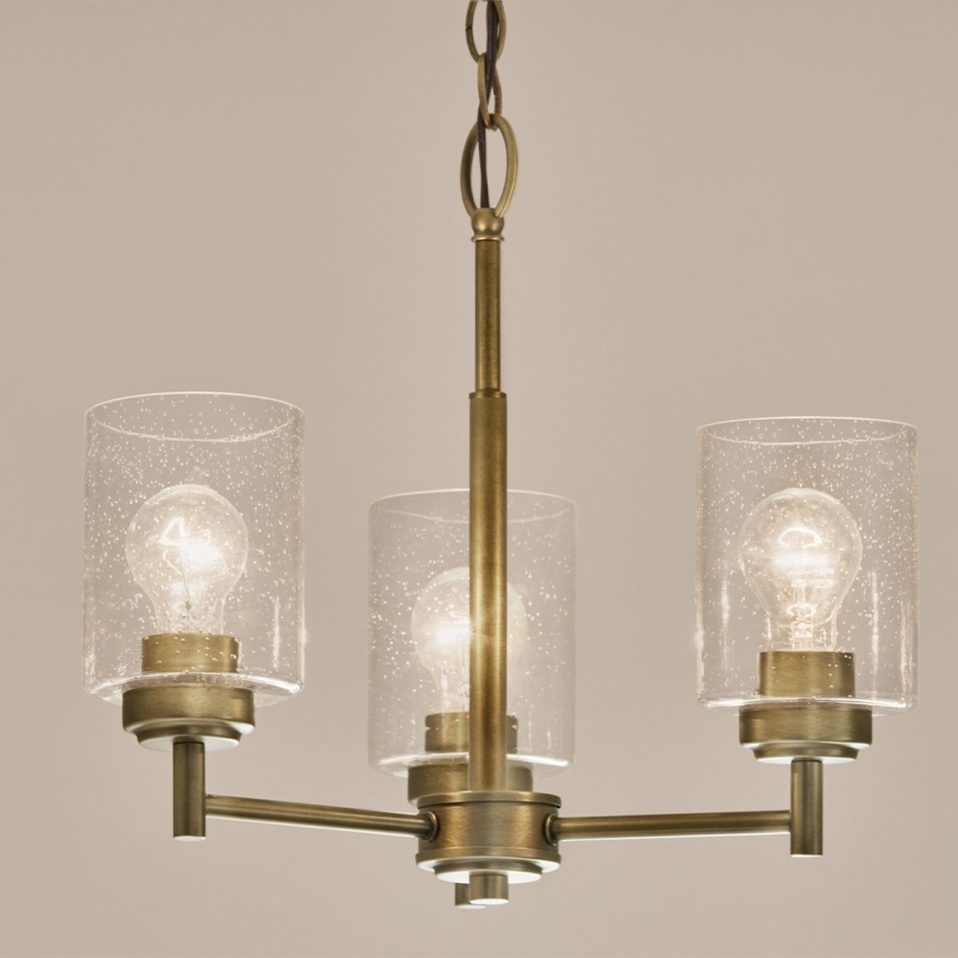 Kichler - Kattokruunu ketjussa WINSLOW 3xE27/60W/230V halkaisija 45,8 cm messinki