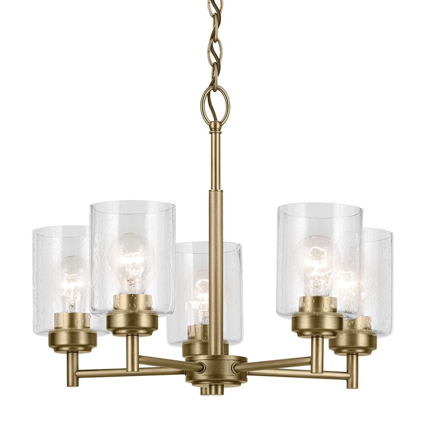 Kichler - Kattokruunu ketjussa WINSLOW 5xE27/60W/230V halkaisija 50,2 cm messinki