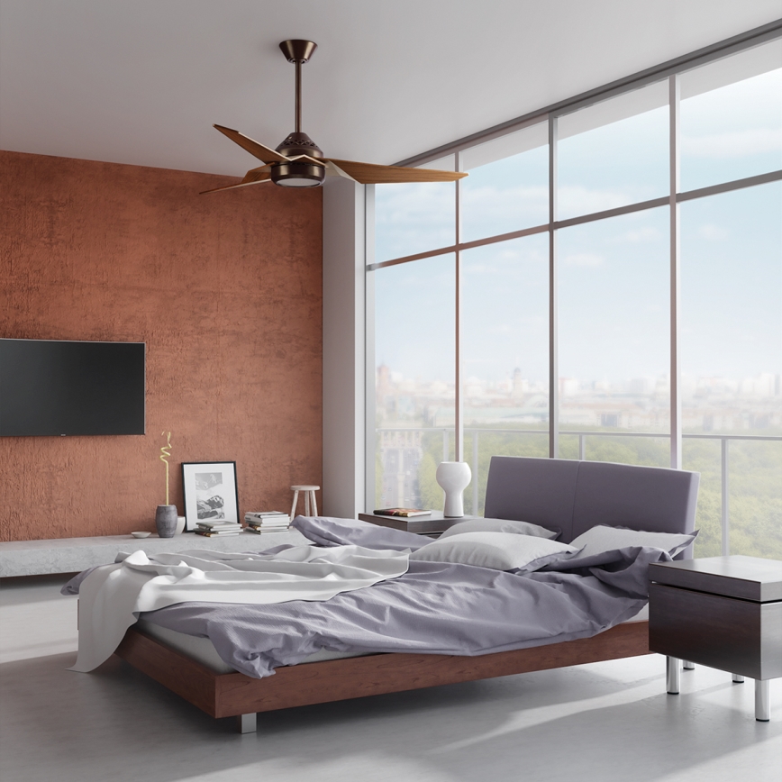 Kichler - LED himmennettävä kattovalo JADE LED/18W/230V ruskea + kauko-ohjaus