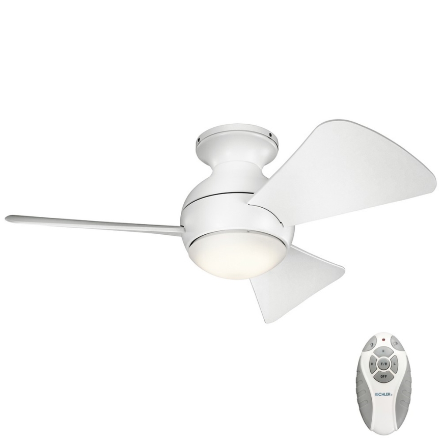 Kichler - LED himmennettävä kattotuuletin SOLA LED/10W/230V IP23 valkoinen + kaukosäädin