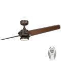 Kichler - LED himmennettävä kattotuuletin XETY LED/10W/230V musta/ruskea + kaukosäädin