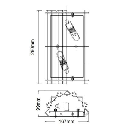 Kichler - LED Kylpyhuoneen seinävalo CRYSTAL SKYE 2xG9/3W/230V IP44