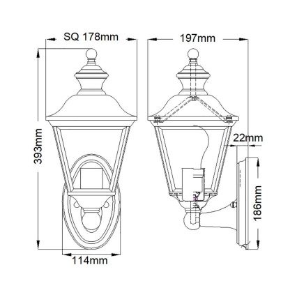 Kichler - Ulkoseinävalaisin BAY SHORE 1xE27/60W/230V IP44