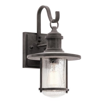 Kichler - Ulkoseinävalaisin RIVERWOOD 1xE27/100W/230V IP44 antrasiitti