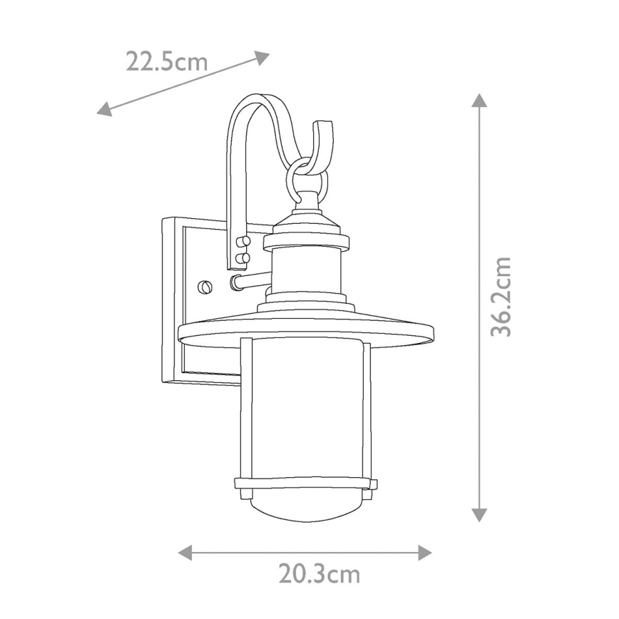 Kichler - Ulkoseinävalaisin RIVERWOOD 1xE27/100W/230V IP44 antrasiitti