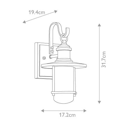 Kichler - Ulkoseinävalaisin RIVERWOOD 1xE27/60W/230V IP44 antrasiitti