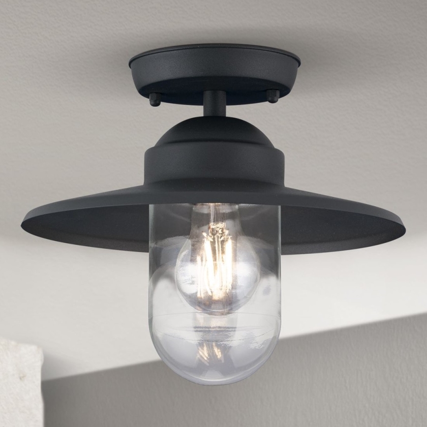 Kiinnitettävä kattokruunu ulkokäyttöön EDWARD 1xE27/60W/230V IP44 musta