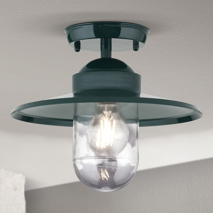 Kiinnitettävä kattokruunu ulkokäyttöön EDWARD 1xE27/60W/230V IP44 vihreä