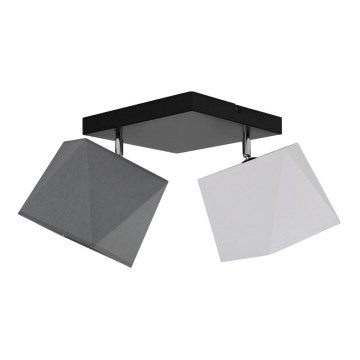 Kiinnitetty kattokruunu DIAMENT 2xE27 / 60W / 230V valkoinen ja harmaa