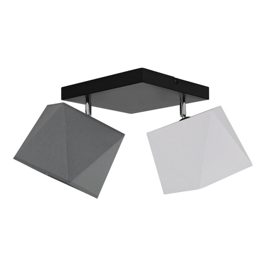 Kiinnitetty kattokruunu DIAMENT 2xE27 / 60W / 230V valkoinen ja harmaa