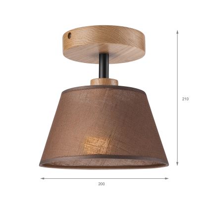Kiinteä kattokruunu ANTONIO 1xE14/40W/230V ruskea/tammi