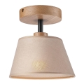 Kiinteä kattokruunu ANTONIO 1xE14/60W/230V beige/tammi