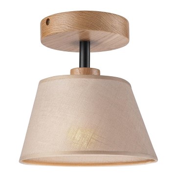 Kiinteä kattokruunu ANTONIO 1xE14/60W/230V beige/tammi