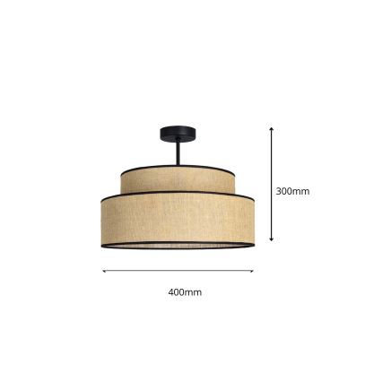Kiinteä kattokruunu BOHO 1xE27/60W/230V beige