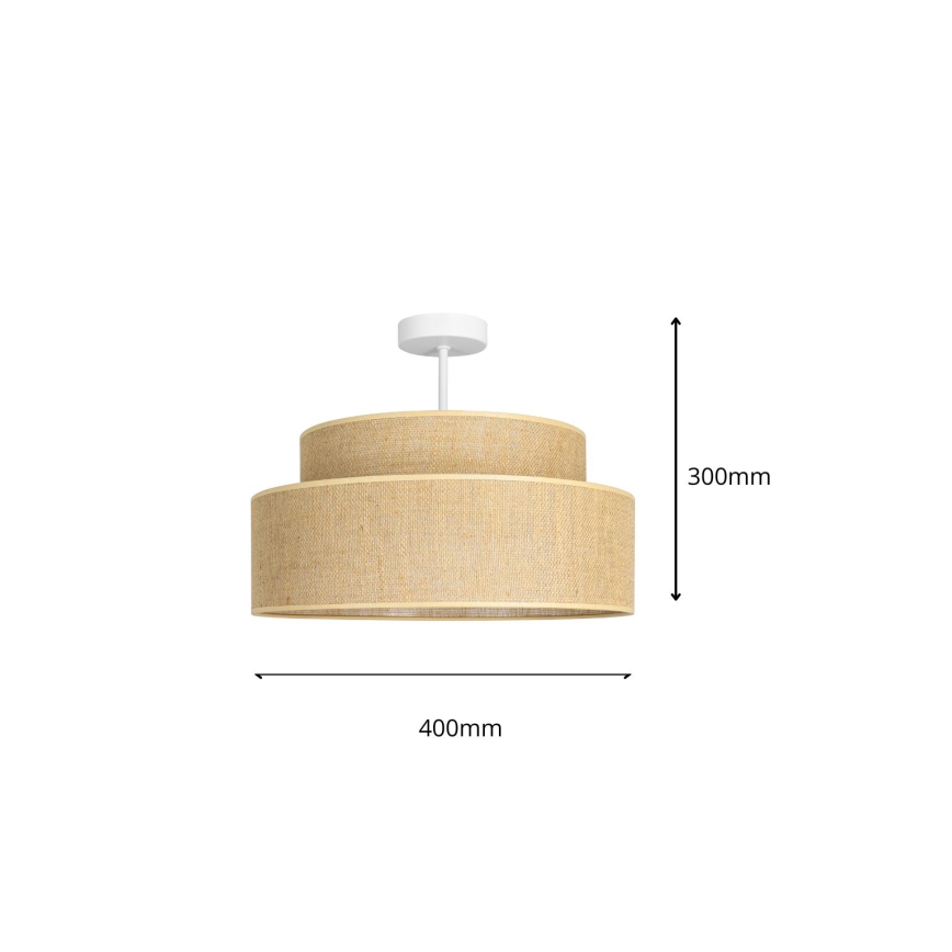 Kiinteä kattokruunu BOHO 1xE27/60W/230V beige