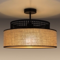 Kiinteä kattokruunu BOHO 1xE27/60W/230V halkaisija 40 cm musta/rottinki