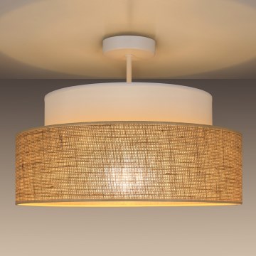 Kiinteä kattokruunu BOHO 1xE27/60W/230V halkaisija 40 cm valkoinen/beige