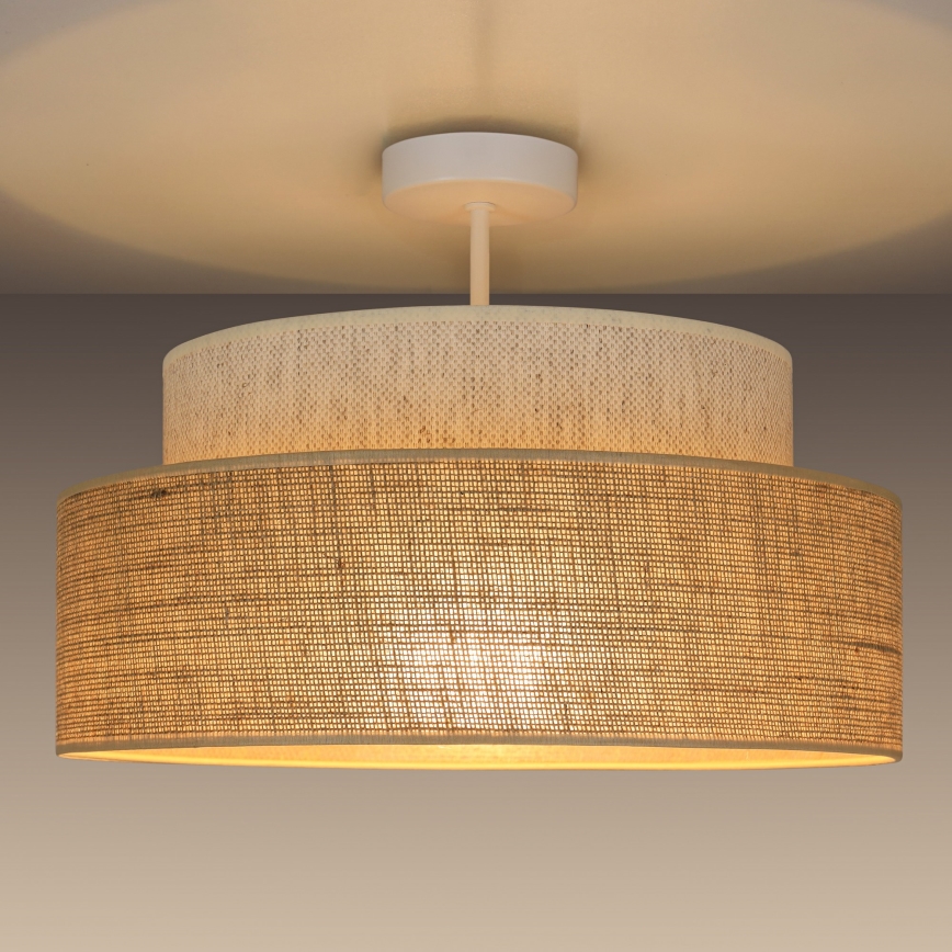 Kiinteä kattokruunu BOHO 1xE27/60W/230V kerma/beige