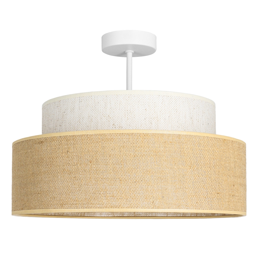Kiinteä kattokruunu BOHO 1xE27/60W/230V kerma/beige