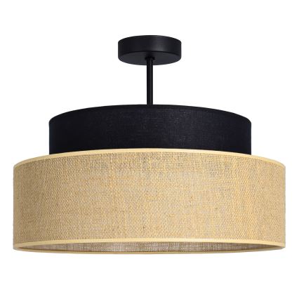 Kiinteä kattokruunu BOHO 1xE27/60W/230V musta/beige