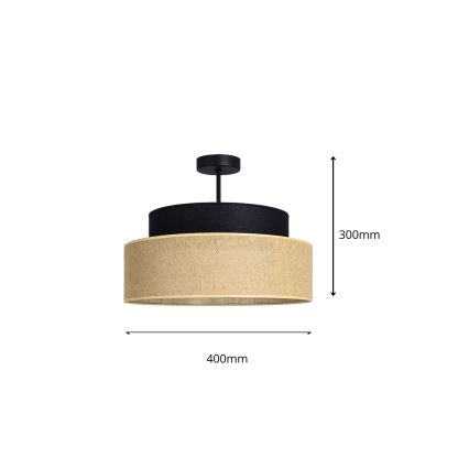 Kiinteä kattokruunu BOHO 1xE27/60W/230V musta/beige