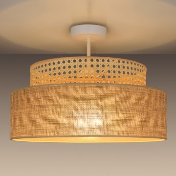 Kiinteä kattokruunu BOHO 1xE27/60W/230V rottinki
