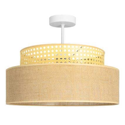 Kiinteä kattokruunu BOHO 1xE27/60W/230V rottinki