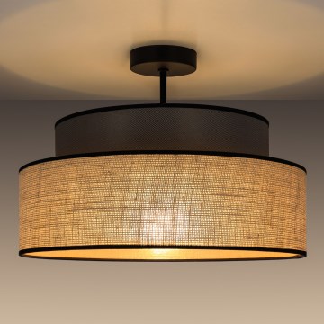 Kiinteä kattokruunu BOHO 1xE27/60W/230V ruskea/beige