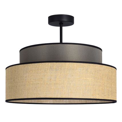 Kiinteä kattokruunu BOHO 1xE27/60W/230V ruskea/beige