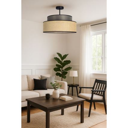 Kiinteä kattokruunu BOHO 1xE27/60W/230V ruskea/beige