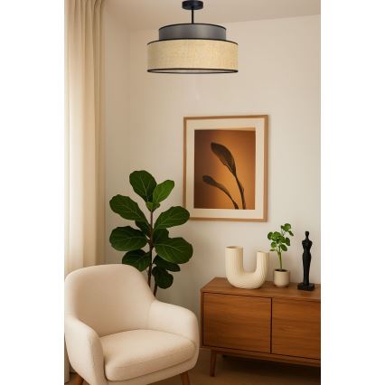 Kiinteä kattokruunu BOHO 1xE27/60W/230V ruskea/beige