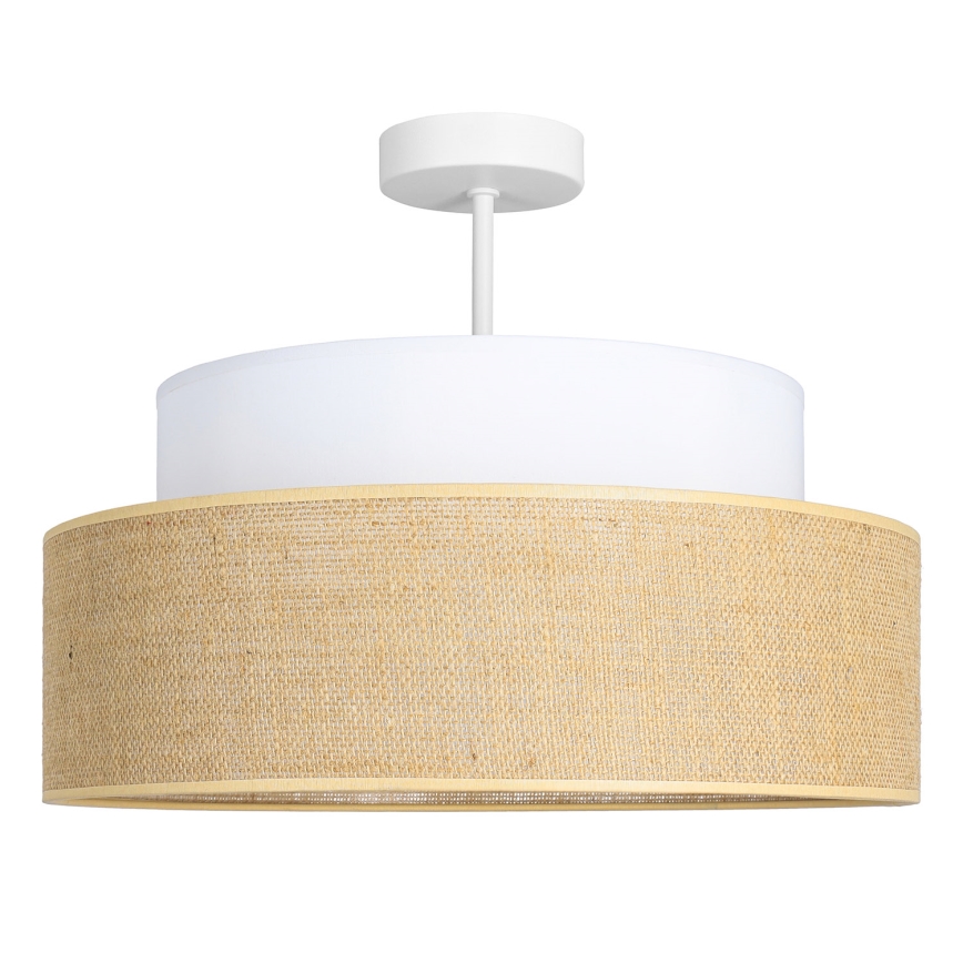 Kiinteä kattokruunu BOHO 1xE27/60W/230V valkoinen/beige