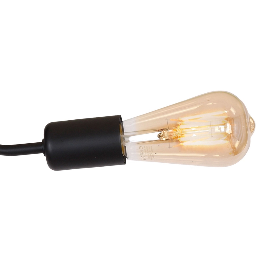 Kiinteä kattokruunu BRENDA 3xE27/60W/230V musta