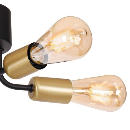 Kiinteä kattokruunu BRENDA 5xE27/60W/230V musta/kultainen