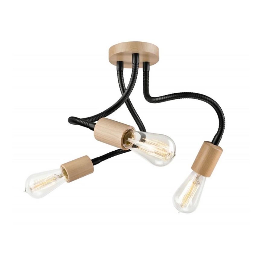 Kiinteä kattokruunu CAMERON 3xE27/60W/230V pyökki - FSC sertifioitu
