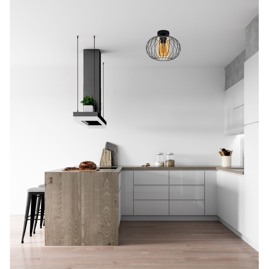 Kiinteä kattokruunu CORRINI 1xE27/60W/230V halkaisija 25 cm musta/beige