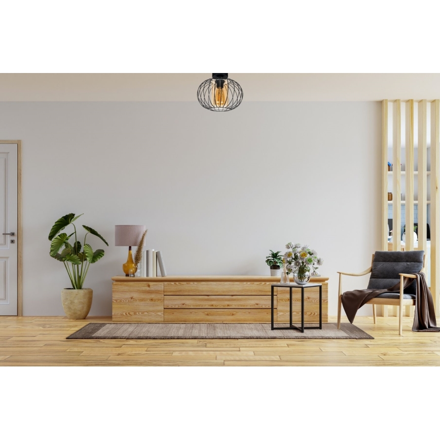 Kiinteä kattokruunu CORRINI 1xE27/60W/230V halkaisija 25 cm musta/beige