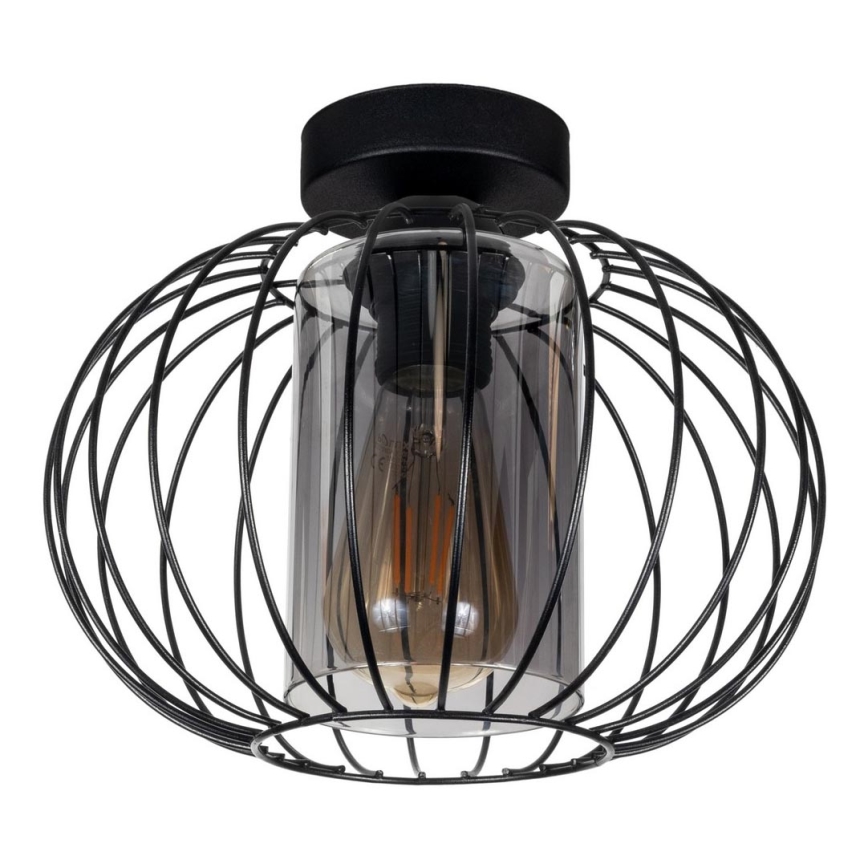 Kiinteä kattokruunu CORRINI 1xE27/60W/230V halkaisija 25 cm musta/harmaa
