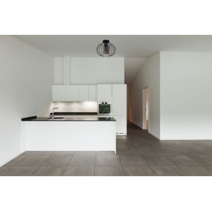Kiinteä kattokruunu CORRINI 1xE27/60W/230V halkaisija 25 cm musta/harmaa