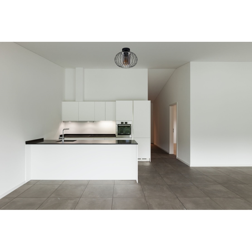 Kiinteä kattokruunu CORRINI 1xE27/60W/230V halkaisija 25 cm musta/harmaa