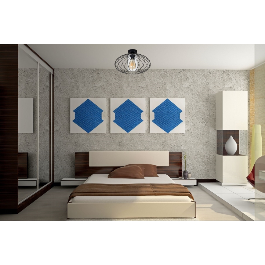 Kiinteä kattokruunu CORRINI 1xE27/60W/230V halkaisija 34 cm musta/läpinäkyvä