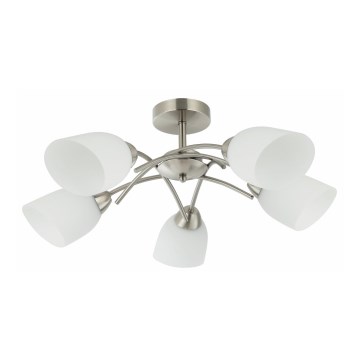 Kiinteä kattokruunu DONNA 5xE27/60W/230V nikkeli