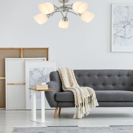 Kiinteä kattokruunu DONNA 5xE27/60W/230V nikkeli