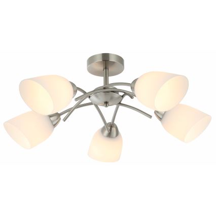 Kiinteä kattokruunu DONNA 5xE27/60W/230V nikkeli