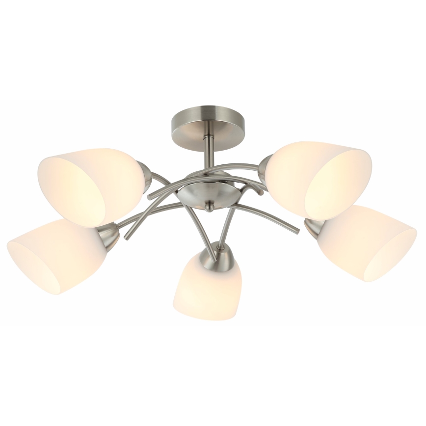 Kiinteä kattokruunu DONNA 5xE27/60W/230V nikkeli