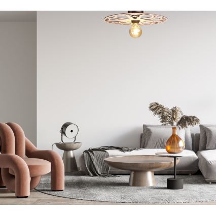 Kiinteä kattokruunu FALCO 1xE27/60W/230V halkaisija 40 cm beige