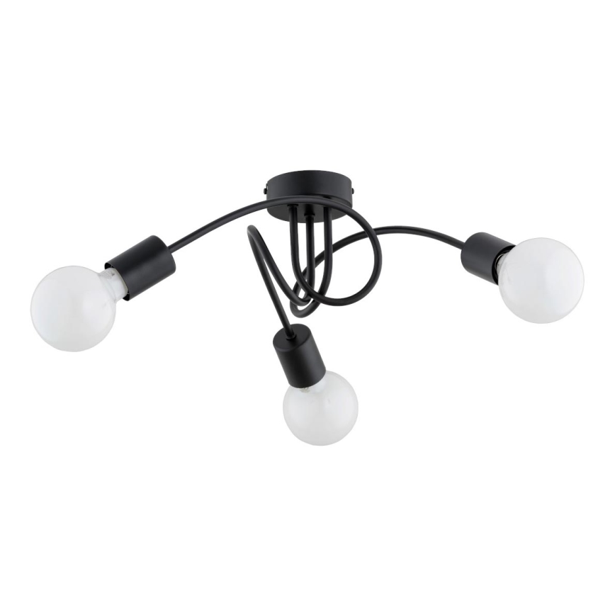 Kiinteä kattokruunu FARTA 3xE27/15W/230V musta