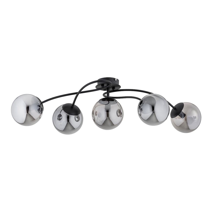 Kiinteä kattokruunu GILIAN 5xE14/40W/230V musta
